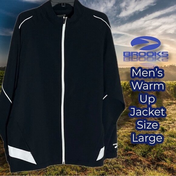 BROOKS Full Zip Equilibrium Technology Warm Up Jacket Size Large Like New - Picture 1 of 10